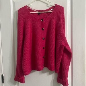 Torrid 3 cropped pink sweater NWOT.